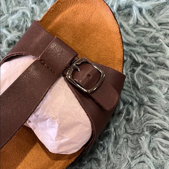 Brown Wedge Sandals with Adjustable Straps - Picture 6 of 9